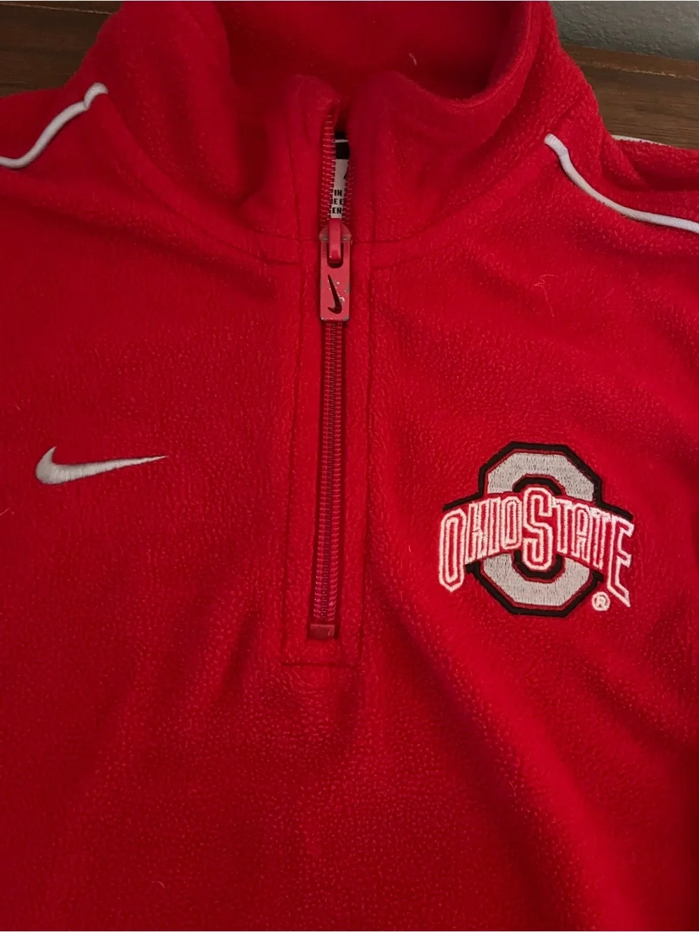 Nike Kids Red Ohio State 1/4 Zip Fleece Pullover